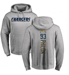 NFL Nike Los Angeles Chargers #93 Darius Philon Ash Backer Pullover Hoodie