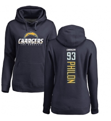 NFL Women's Nike Los Angeles Chargers #93 Darius Philon Navy Blue Backer Pullover Hoodie