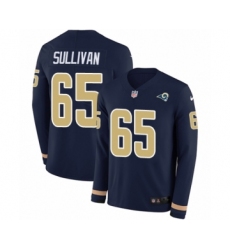 Men's Nike Los Angeles Rams #65 John Sullivan Limited Navy Blue Therma Long Sleeve NFL Jersey