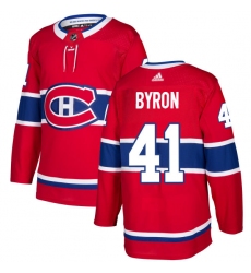 Youth Adidas Montreal Canadiens #41 Paul Byron Premier Red Home NHL Jersey