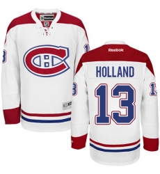 Women's Reebok Montreal Canadiens #13 Peter Holland Authentic White Away NHL Jersey