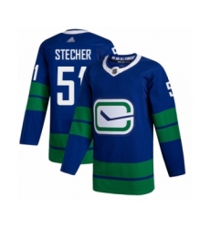 Men's Vancouver Canucks #51 Troy Stecher Authentic Royal Blue Alternate Hockey Jersey