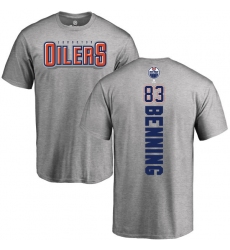 NHL Adidas Edmonton Oilers #83 Matt Benning Ash Backer T-Shirt