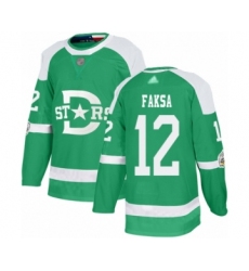 Men's Dallas Stars #12 Radek Faksa Authentic Green 2020 Winter Classic Hockey Jersey