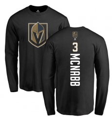 NHL Adidas Vegas Golden Knights #3 Brayden McNabb Black Backer Long Sleeve T-Shirt