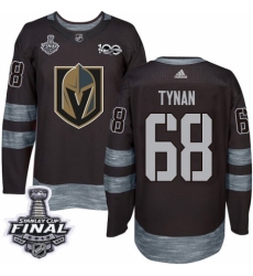Men's Adidas Vegas Golden Knights #68 T.J. Tynan Authentic Black 1917-2017 100th Anniversary 2018 Stanley Cup Final NHL Jersey
