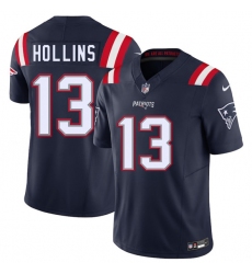 Men's New England Patriots #13 Mack Hollins Navy 2025 F.U.S.E. Vapor Limited Football Stitched Jersey