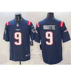 Men's New England Patriots #9 Kayshon Boutte Navy Vapor Limited Stitched Football Jersey
