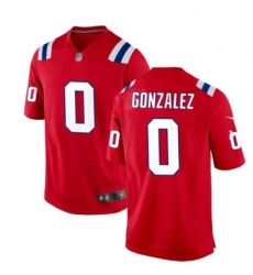 Men's Nike New England Patriots #0 Christian Gonzalez Red 2023 F.U.S.E. Vapor Limited Football Stitched Jersey
