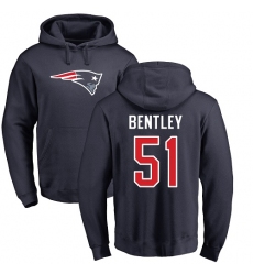 NFL Nike New England Patriots #51 Ja'Whaun Bentley Navy Blue Name & Number Logo Pullover Hoodie