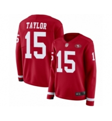 Women's San Francisco 49ers #15 Trent Taylor Limited Red Therma Long Sleeve Football Jersey