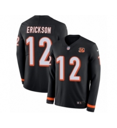 Youth Nike Cincinnati Bengals #12 Alex Erickson Limited Black Therma Long Sleeve NFL Jersey