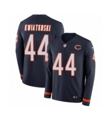 Youth Nike Chicago Bears #44 Nick Kwiatkoski Limited Navy Blue Therma Long Sleeve NFL Jersey