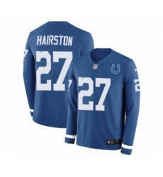 Men's Nike Indianapolis Colts #27 Nate Hairston Limited Blue Therma Long Sleeve NFL Jersey