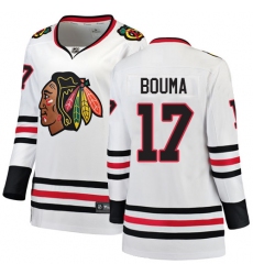 Women's Chicago Blackhawks #17 Lance Bouma Authentic White Away Fanatics Branded Breakaway NHL Jersey
