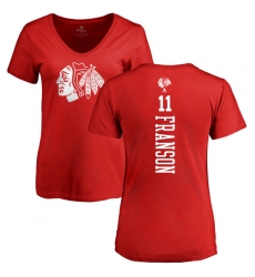 NHL Women's Adidas Chicago Blackhawks #11 Cody Franson Red One Color Backer T-Shirt