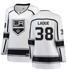 Women's Los Angeles Kings #38 Paul LaDue Authentic White Away Fanatics Branded Breakaway NHL Jersey