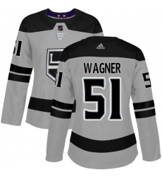 Women's Adidas Los Angeles Kings #51 Austin Wagner Authentic Gray Alternate NHL Jersey