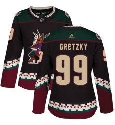 Women's Adidas Arizona Coyotes #99 Wayne Gretzky Premier Black Alternate NHL Jersey