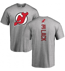 NHL Adidas New Jersey Devils #31 Eddie Lack Ash Backer T-Shirt