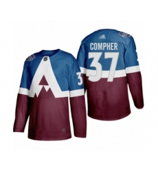 Youth Colorado Avalanche #37 J.T. Compher Authentic Burgundy Blue 2020 Stadium Series Hockey Jersey