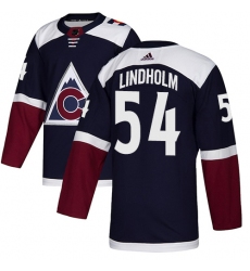 Men's Adidas Colorado Avalanche #54 Anton Lindholm Authentic Navy Blue Alternate NHL Jersey