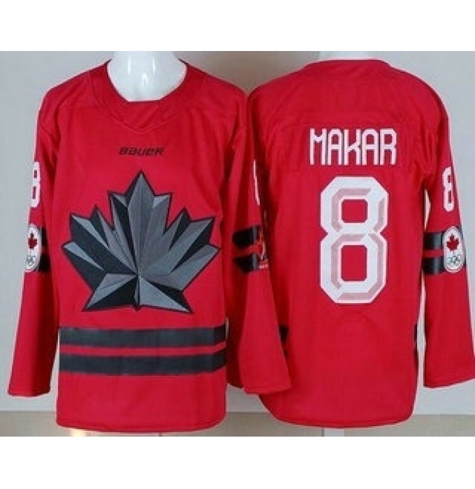 Youth Canada #8 Cale Makar Red 2026 Olympics Authentic Jersey