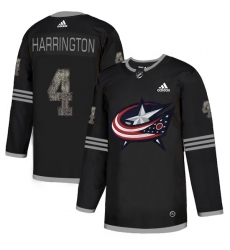 Men's Adidas Columbus Blue Jackets #4 Scott Harrington Black Authentic Classic Stitched NHL Jersey