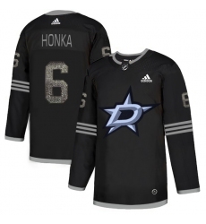 Men's Adidas Dallas Stars #6 Julius Honka Black Authentic Classic Stitched NHL Jersey