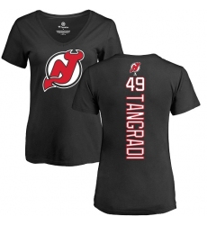 NHL Women's Adidas New Jersey Devils #49 Eric Tangradi Black Backer T-Shirt