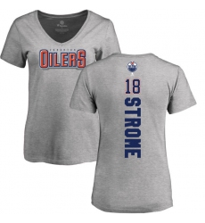 NHL Women's Adidas Edmonton Oilers #18 Ryan Strome Ash Backer T-Shirt