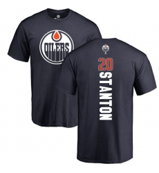 NHL Adidas Edmonton Oilers #20 Ryan Stanton Navy Blue Backer T-Shirt