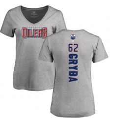 NHL Women's Adidas Edmonton Oilers #62 Eric Gryba Ash Backer T-Shirt