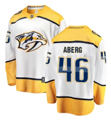 Men's Nashville Predators #46 Pontus Aberg Fanatics Branded White Away Breakaway NHL Jersey