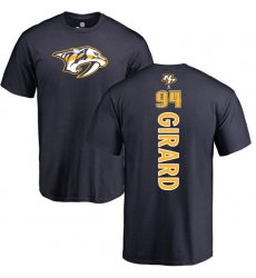 NHL Adidas Nashville Predators #94 Samuel Girard Navy Blue Backer T-Shirt