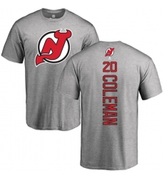 NHL Adidas New Jersey Devils #20 Blake Coleman Ash Backer T-Shirt