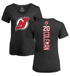 NHL Women's Adidas New Jersey Devils #20 Blake Coleman Black Backer T-Shirt