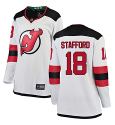 Women's New Jersey Devils #18 Drew Stafford Fanatics Branded White Away Breakaway NHL Jersey