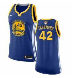 Women's Nike Golden State Warriors #42 Nate Thurmond Authentic Royal Blue Road 2018 NBA Finals Bound NBA Jersey - Icon Edition