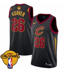 Men's Nike Cleveland Cavaliers #26 Kyle Korver Swingman Black 2018 NBA Finals Bound NBA Jersey Statement Edition