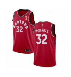 Men's Toronto Raptors #32 KJ McDaniels Swingman Red 2019 Basketball Finals Champions Jersey - Icon Edition