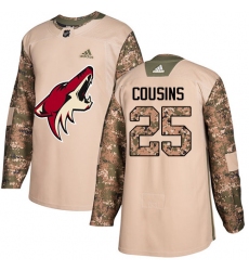 Youth Adidas Arizona Coyotes #25 Nick Cousins Authentic Camo Veterans Day Practice NHL Jersey