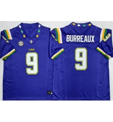 Men's LSU Tigers #9 Joe Burreaux Purple 2026 F.U.S.E. Stitched Jersey