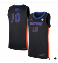 Men's Florida Gators #10 Thomas Haugh Black College Basketball Jersey