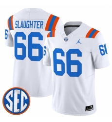 Men's Florida Gators #66 Jake Slaughter White 1960s Throwback F U S E Vapor Limited Stitched Football Jersey