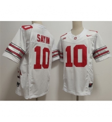 Men's Ohio State Buckeyes #10 Julian Sayin White F U S E Limited Stitched Jersey