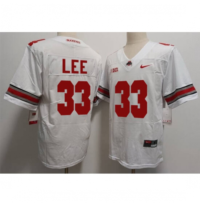 Men's Ohio State Buckeyes #33 Lee White Limited Stitched Football Jersey