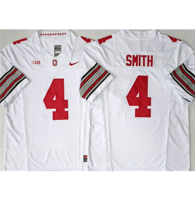 Men's Ohio State Buckeyes #4 Jeremiah Smith White F.U.S.E. Limited Stitched Jersey