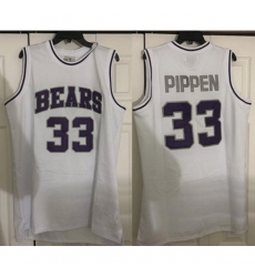 Men's Arkansas Bears #33 Scottie Pippen White Purple Stitched Basketball Jersey