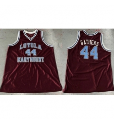 Men's Loyola Marymount University #44 Hank Gathers Burgundy Stitched Basketball Jersey